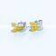 Unique gold leaf jewelry with stainless steel magnetic clip on earrings