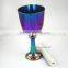 violet titanium quartz crystal singing Grail bowl with handle or stand and seven color