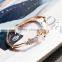 Exquisite Silver Rose Gold Single Chian Bangle Jewelry Big Rhinestone Crystal Pearl Butterfly Beautiful Bracelets For Party Lady