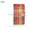 Plaid Pattern Fabric Leather Phone Case For Blackberry Passport with PVC ID and credit card slots