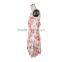 2016 Hot sale style printed fabric halter maxi dress summer
