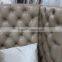 custom curved booth banquette with tufted back