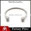 Wholesale High Polishing Bead Jewelry Women Stainless Steel Silver Opem Bangle