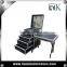 Drawer Flight Case with Side Desk and Casters, 4 Drawers