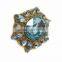 Acrylic Rhinestone Crystal Wedding Bridal Gold Tone Shoe Clips Pair