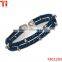 Wholesale Genuine Stingray Leather Montana Bracelet Double In Silver plating