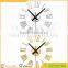 Modern DIY Art 3D Metal Roman Numeral Wall Clock for Home Office Decoration