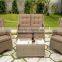 Gray Plastic Rattan Wicker Furniture Sofa Set