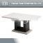 Gloss white and black white marble top side table