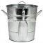 Metal ice bucket with plastic inner and scoop