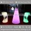 Infrared remote control glass top round led plastic rotating coffee tables