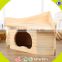 2017 New design wooden double floor pet house lovely wooden double floor pet house W06F030