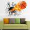 Creative Self Adhesive 3D Basketball Wall Paper for Kids' Room
