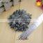 Decorative custom laser grey shoe leather flower for women shoes