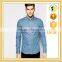 Skinny Denim Shirt with Long Sleeves In Mid Wash
