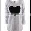 fashion new design european style love pattern girl long sleeve baggy t-shirt