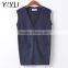 Trend girl dark blue school uniform cardigan vests for high school students