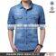 2016 new fashion men's denim casual shirt