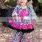 high quality printed double ruffle cotton remake child clothes