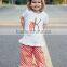 thanksgiving day turkey embroidery kids custom boutique outfits