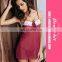 Women Wine Red Transparent Chemise Dress Sexy Sleepwear Babydoll