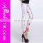 Elegant white polyester spandex leggings