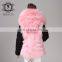 American Pink Fur Parka Ladies Winter Wear, Long Sleeve Fashion Jacket Woman