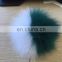 Unique style combined colors fox fur pompom fur ball