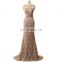 Elegant Mermaid Evening Dresses Long 2016 Plus Size Appliqued Beaded Sweep Train Prom Dresses Formal Dress for Special Occasions