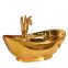 Modern design ceramic big size oval golden bathroom wash art basin
