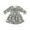 Boutique Quality Kids Clothes Girl Dress Flower Printing Girl Long-sleeved Dress