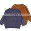 Solid color casual kids pullover hand knit sweater designs for girls