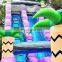 Purple Tropical Inflatable Water Slide Commercial Kids Adult Slip and Slide