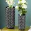 Ancident Retro Black And White Circle Big Ceramic Flower Vase, Home Art Soft Decor