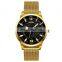 SKMEI Luxury Watch 9166 Custom Logo Stainless Steel Gold Mens Quartz Watch