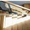 Modern Design Straight Stairs With European Beech Treads Tempered Glass Staircases