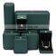 Fadeli Custom Logo Top Quality Blackish Green PU Leather Velvet Insert Boxes  Necklace Gift Packaging Plastic Jewelry Box