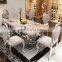 European style marble dining table set stainless steel base