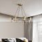 Nordic LED Chandelier Simple Modern Industrial Style Bronze Hanging Lamp For Dining Bar Living Room Round LED Pendant Light