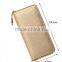 High Quality Fashion Genuine Leather Woman Long Zipper Clutch Wallet for Ladies