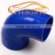 2.75" to 2.75 Inch (70mm) 90 Degree Silicone Reducer Elbow Hose for Turbo intercooler /Heater/Radiator Coupler Hose pipe blue