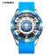 SINOBI Fashion Men's Sport Watch Stainless Steel Watches Silicone Luminous Display Rotating Dial Watchs 1264G