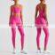 New Arrival 80% Nylon 20% Spandex Fabric Gym Fitness Yoga Set Women Workout Sports Clothing Bra And Leggings 2 Piece Set