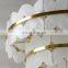Modern luxury spanish alabaster pendant light for hotel room interior bedroom living room decoration brass round chandelier