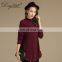Long Sleeves Loose Cashmere Pure Wine Red Young Girls Knit Sweaters