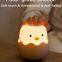 Led Children Baby Night Light For Kids Soft Silicone USB Rechargeable Bedroom Decor Gift Animal Chick Touch Lamp MOONSHADOW