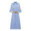 New women's dress with European and American style belt and shirt style dress