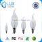 2015hot sell E14 glass 4W LED filament bulb candle lighting with CE