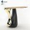Simple stainless steel coffee table -- Mirror-polished core of modern living space