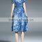 dip dyed shirt dress floral party long dresses flower lady dress